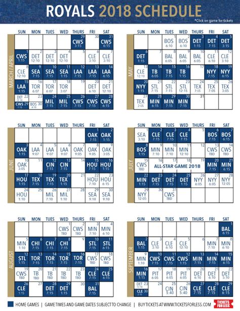 Kc Royals Schedule Printable