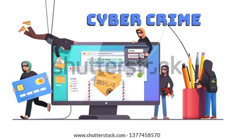 Hackers Cyber Criminals Phishing Stealing Private Stock Vector (Royalty ...