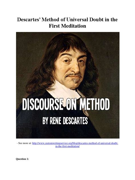 Descartes’ Method of Universal Doubt in the First Meditation | René ...