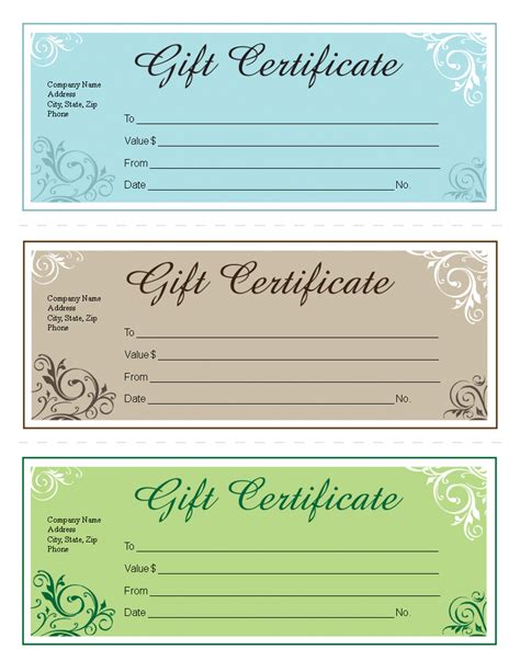 Excel Gift Certificate Template