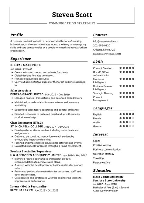 Communication Strategist Resume Example in 2024 - ResumeKraft