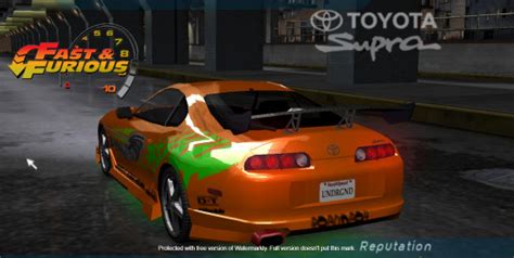 NFS:U Brian O' Conner's Supra Vinyl [Need for Speed: Underground] [Mods]