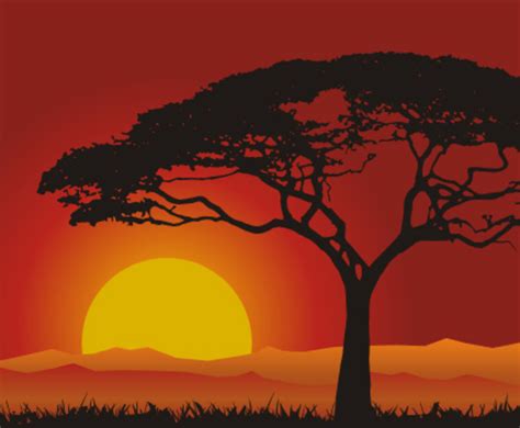 Sunset Landscape Vector Art & Graphics | freevector.com