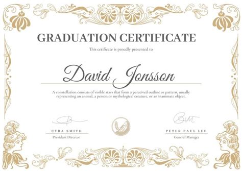 Certificate Of Graduation Template