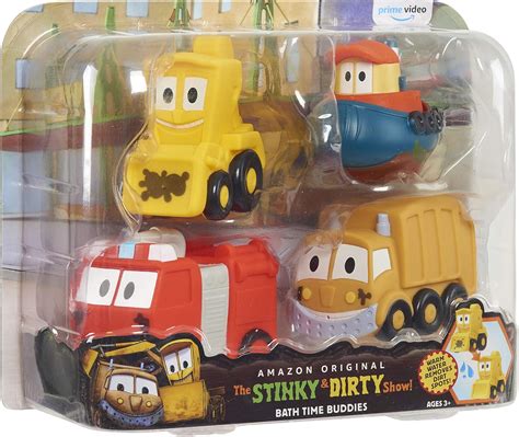 The Stinky Dirty Show Bath Time Buddies 4 Piece Set Kids Toy Vehicle ...