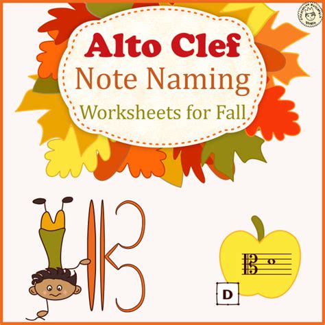 Alto Clef Note Naming Worksheets for Fall