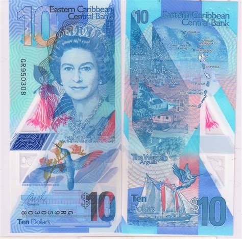 Eastern Caribbean - 10 dollars 2019 unc polymer bank note - KB Coins ...