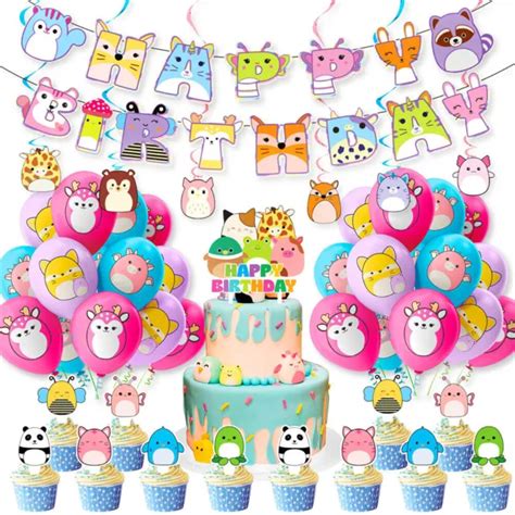 KID BOY GIRL Squishmallow Birthday Decorations Sets Balloons Banner ...