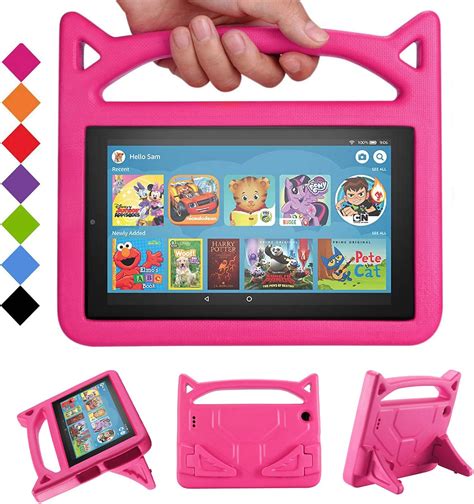 Amazon.com: 2019 Fire 7 Tablet Case for Kids -SHREBORN Kids Shock Proof ...