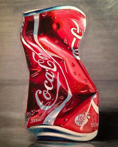 Crushed Coke Can Drawing by Original Art by Tony Regan - Fine Art America