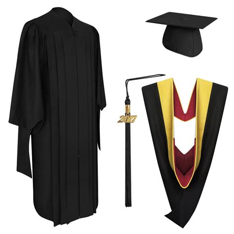 Deluxe Master Graduation Cap, Gown, Tassel & Hood - Masters - Academic ...