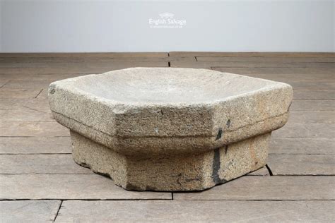 Reclaimed old stone mortar / bowl from India