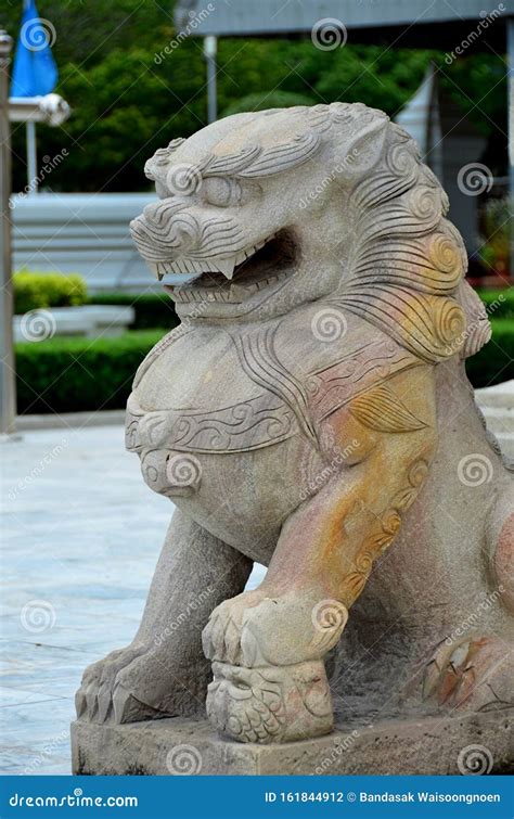 White Kilin Statue, Chantharangsee Temple, Stock Photo - Image of ...