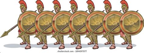 Ancient Greek Hoplite Phalanx Shield Wall Stock Vector (Royalty Free ...