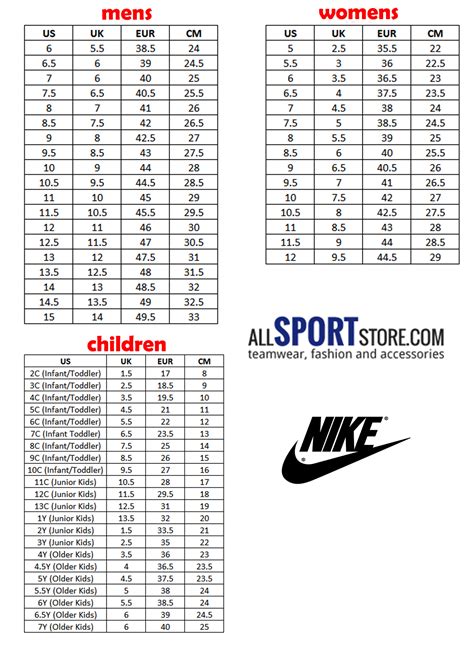 Nike Toddlers Shoes Size Chart | Kids Matttroy