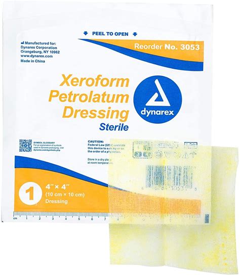 Dynarex Xeroform Sterile Non-Adherent Gauze for Wound Care, Burns ...