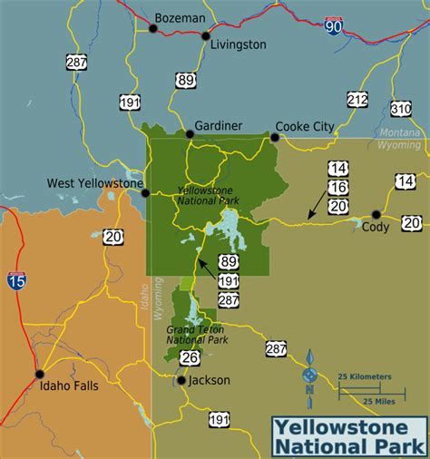 Map Yellowstone Airports - London Top Attractions Map