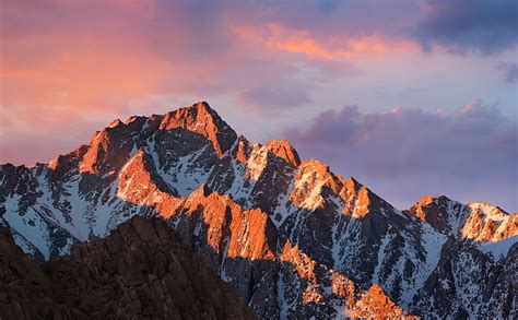 Online crop | HD wallpaper: macOS Sierra, snow covered mountain ...