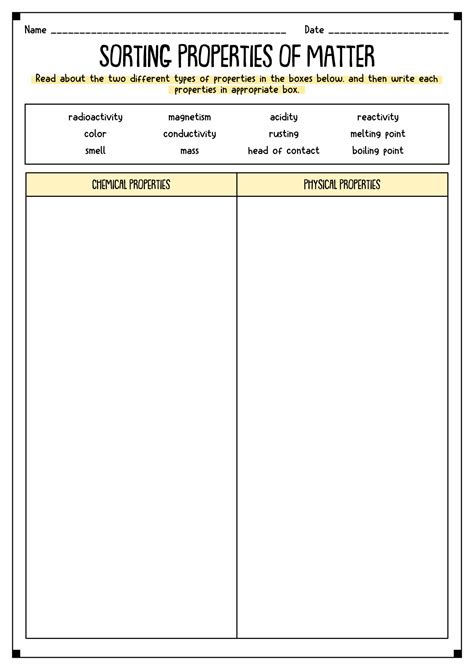 20++ Physical And Chemical Changes And Properties Of Matter Worksheet ...