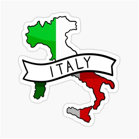 "Italy Flag Map Sticker" Sticker for Sale by Drawingvild | Redbubble