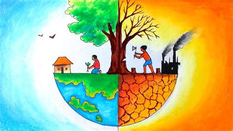 Save environment drawing | Save water poster drawing, Earth art drawing ...