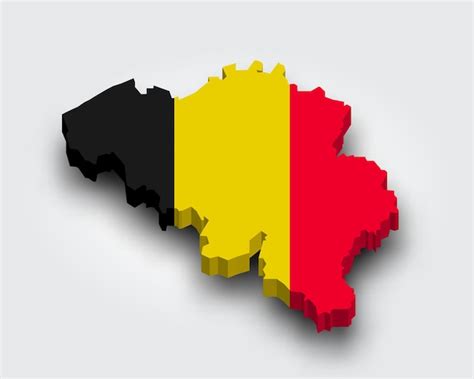 Premium Vector | 3d map of belgium with flag