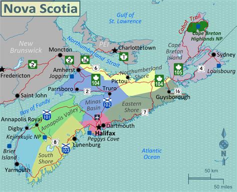 Stock Vector Map Of Nova Scotia | One Stop Map - Printable Map Of Nova ...