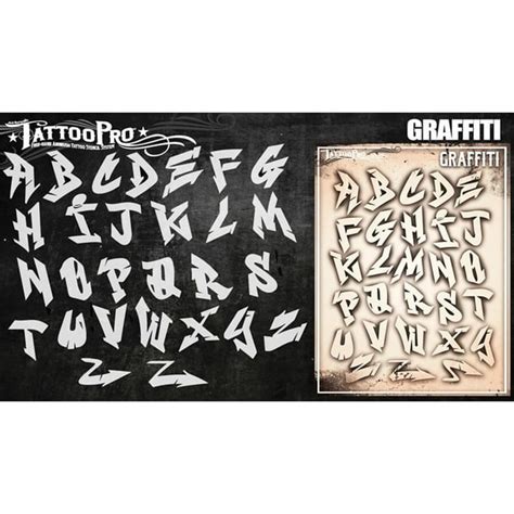 Tattoo Pro Stencils - Graffiti Letters Set - Walmart.com - Walmart.com