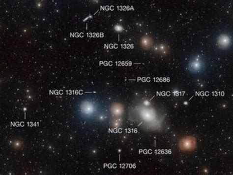 NGC 1316 (aka Fornax A) is among the Fornax Cluster’s major galaxies ...