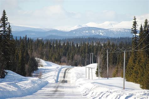 HD wallpaper: winter, snow, mountain, swedish mountains, sweden, road ...