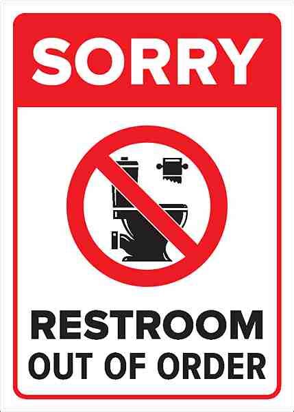 Restroom Out Of Order Do Not Enter Sign With Symbol NHE-37447 ...