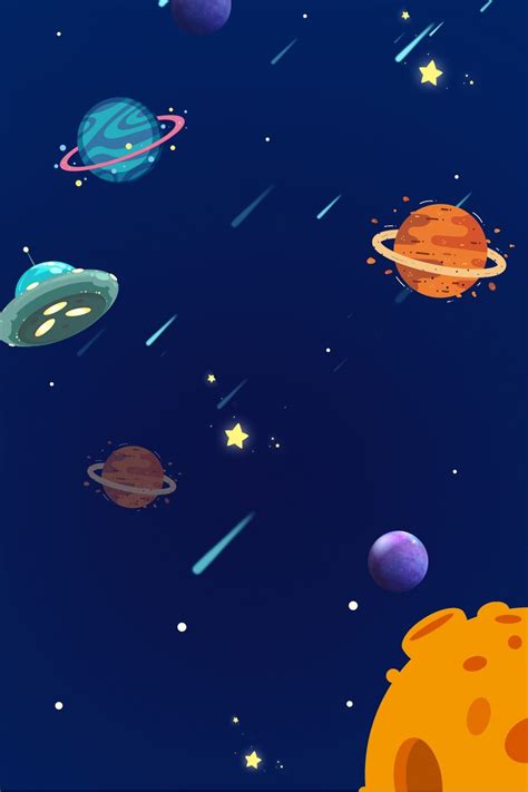 Blue Cartoon Space Technology Background Wallpaper Image For Free ...