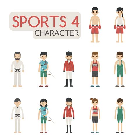 Premium Vector | Set of cartoon sport characters