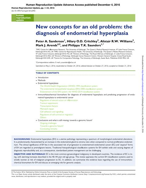 (PDF) New concepts for an old problem: The diagnosis of endometrial ...