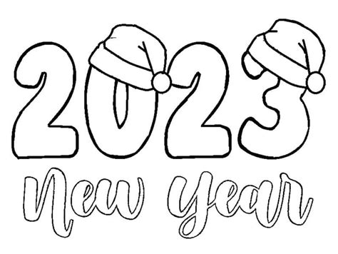 2023 New Year coloring page - Download, Print or Color Online for Free