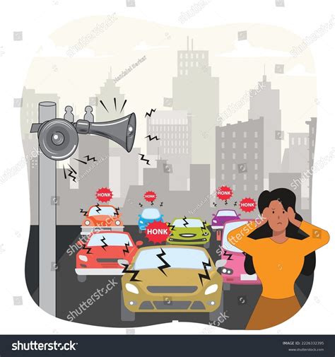 Noise Pollution Cause Vector Illustration People Stock Vector (Royalty ...