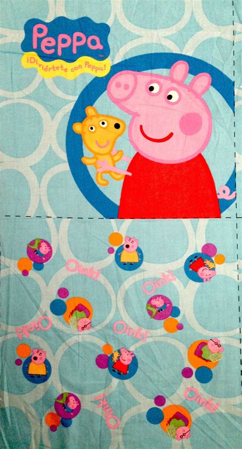 Peppa Pig Cushion Panel Blue FABRIC L36 x W18 | Etsy