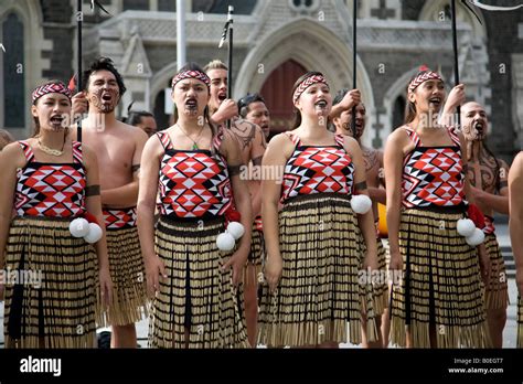 new zealand maori people in christchurch Stock Photo - Alamy