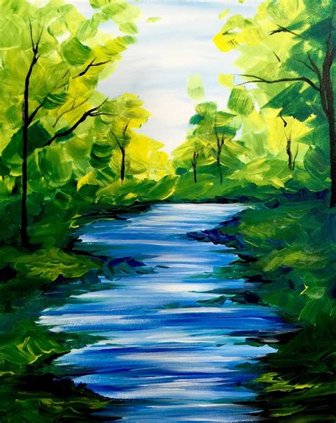 Practice a basic river shape. One point perspective. Nature Paintings ...