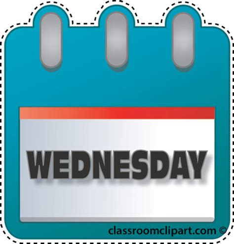 Calendar : notebook_wednesday : Classroom Clipart