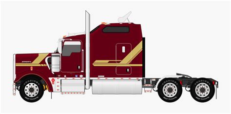 Kenworth W900 Peterbilt Truck Clip Art - Semi Truck Side View Clipart ...