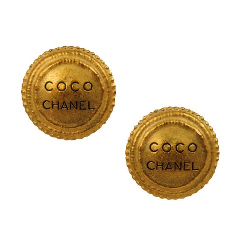 Coco Chanel Logo Earrings at 1stdibs