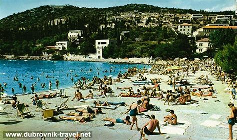 Beach Uvala Lapad in 1970s