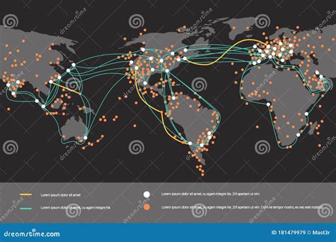 Global Network Cable Connections and Information Transfer System World ...