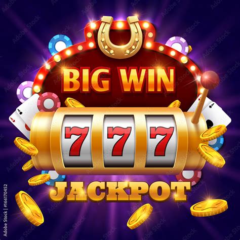 Big win 777 lottery vector casino concept with slot machine Stock ...