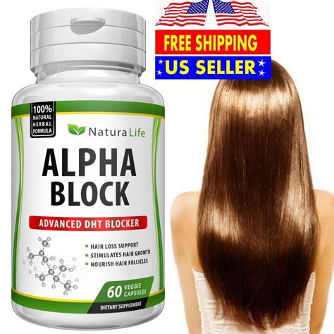 NATURAL DHT BLOCKER PREVENT HAIR LOSS HERBAL VITAMINS GROWTH 60 PILLS ...