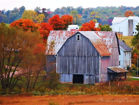 Old Barn, fall, autumn, leaves, colors, trees, landscape, HD wallpaper ...