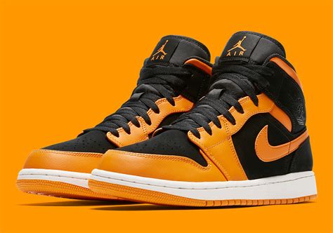 Air Jordan 1 Mid Black/Orange Release Info 554724-081 | SneakerNews.com