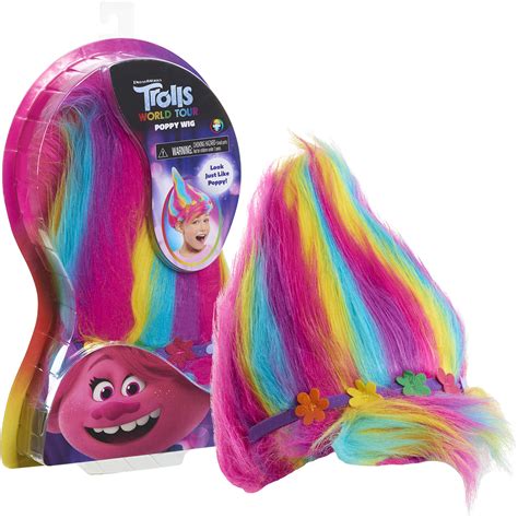 Buy Trolls World Tour Troll-rific Poppy with Rainbow Hair Wig, by Just ...