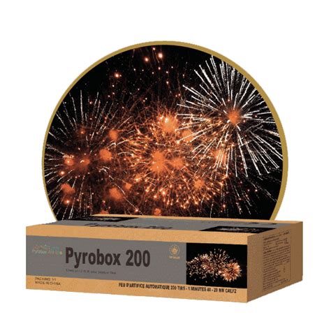 Feu d'artifice Pyrobox 200 automatique, 200 tirs en 1 minute 45